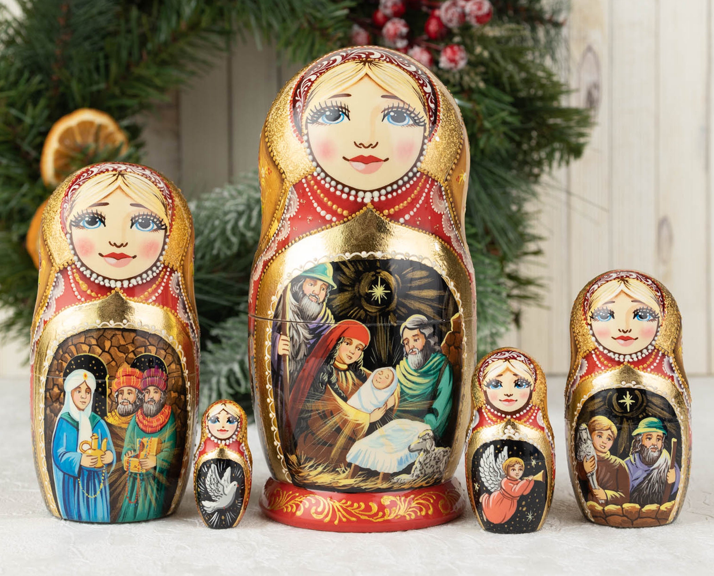 Nesting dolls Matryoshka Nativity set Nativity nesting dolls Etsy