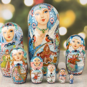 7 Piezas Muñeca De Madera Anidada Rusa Matryoshka 7 Piezas Muñeca De Madera Anidada Rusa Matryoshka