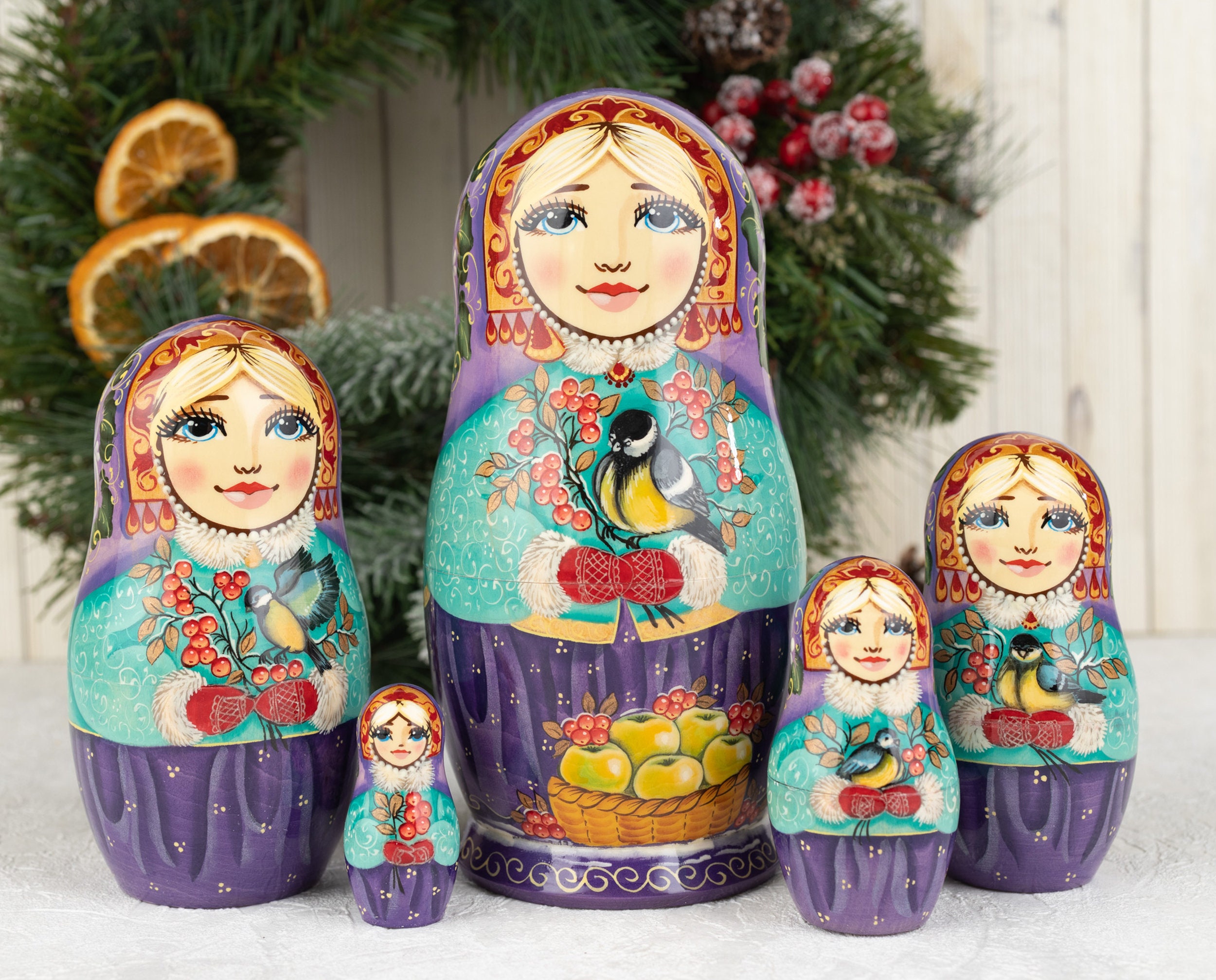 Nesting Dolls Matryoshka Dolls 7 Pieces Russian Doll Babushka Etsy