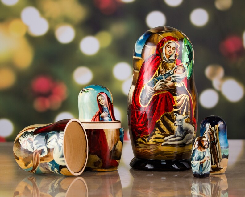 Nesting dolls Matryoshka Nativity set Nativity nesting dolls Etsy