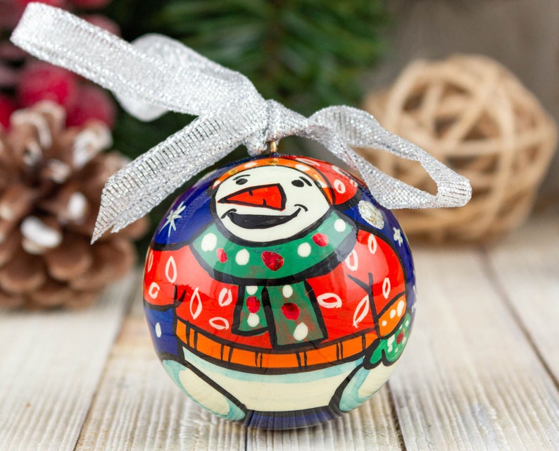 4,5cm Christmas decorations Hand painted ornaments Snowman decoration Christmas Gift Handmade Christmas ornaments Snowman ornament 1,77/'/'
