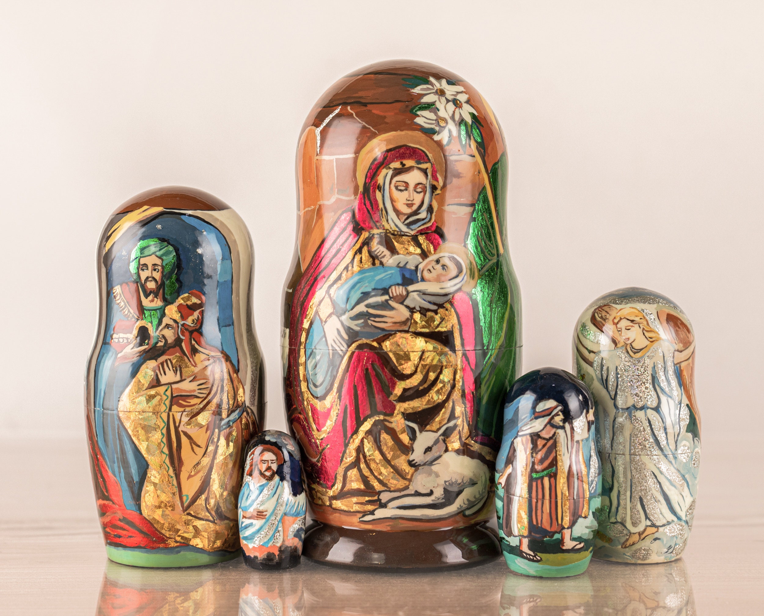 Matryoshka Russian Dolls Nativity Scene Russian Nesting Dolls Etsy