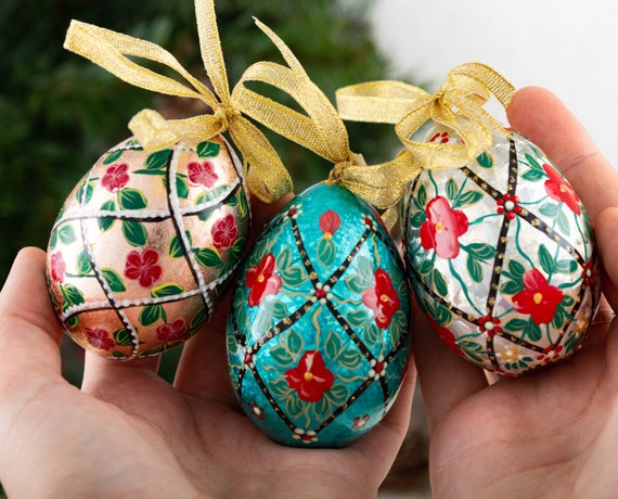 Easter wooden egg Easter ornament Easter decor Easter decoration painted egg ornament