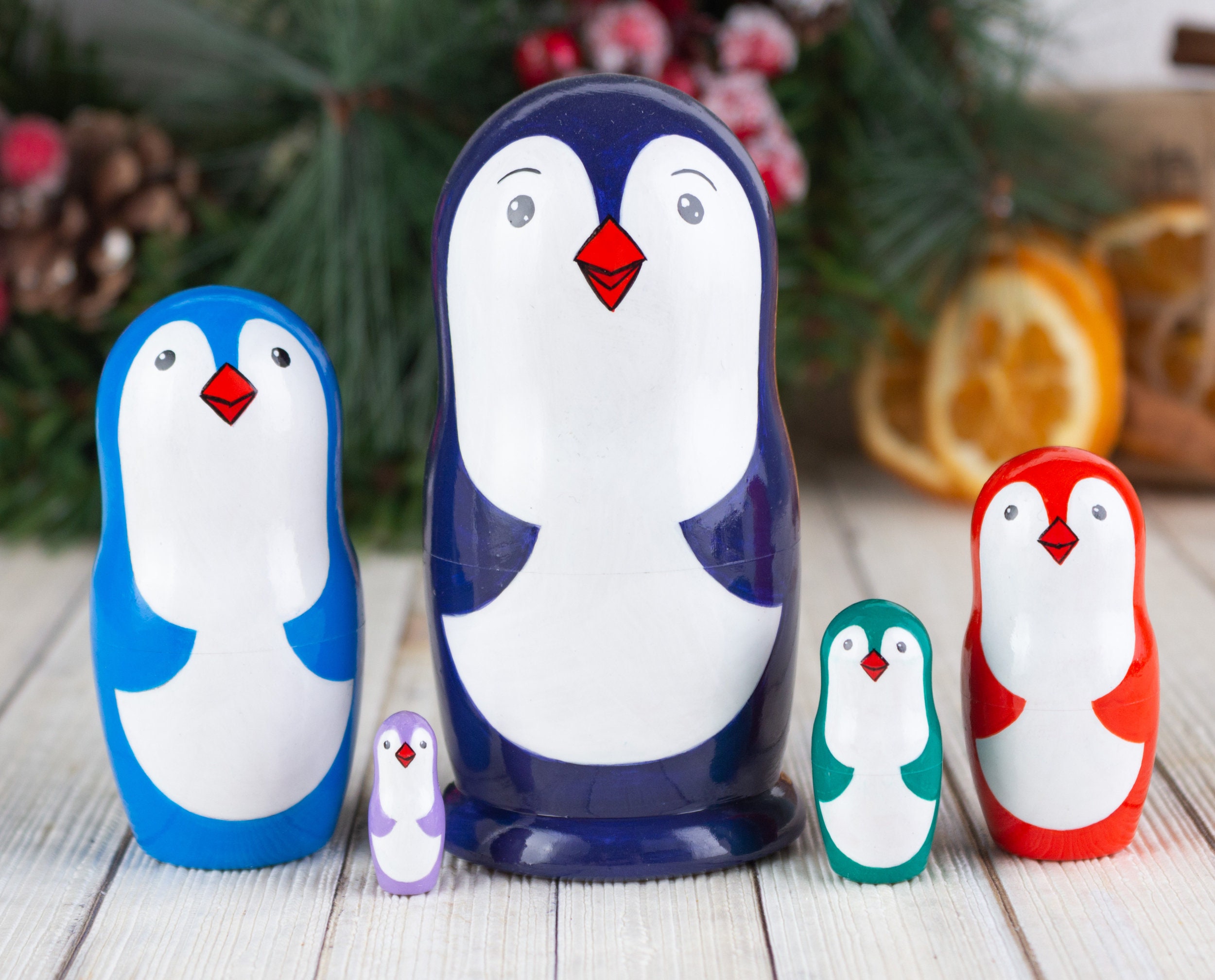 Penguin nesting dolls Matryoshka doll Kids wooden nesting | Etsy