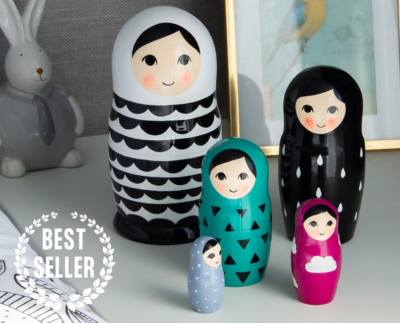 Nesting dolls Montessori baby toys Matryoshka Custom nesting Etsy