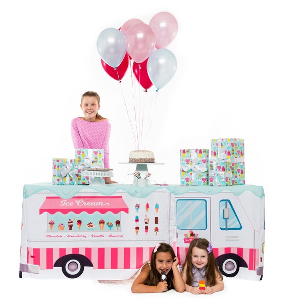 Tentables Indoor Playhouse Tablecloth Ice Cream Truck Birthday Party