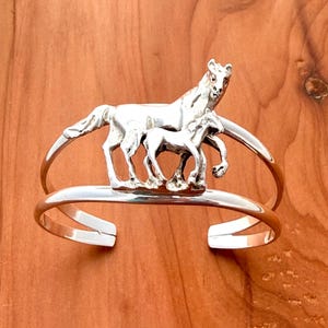 Vintage Sterling Silver Horse Cuff Bracelet - Etsy