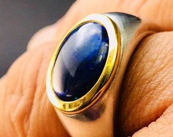 Bague opale bleu royal Australie