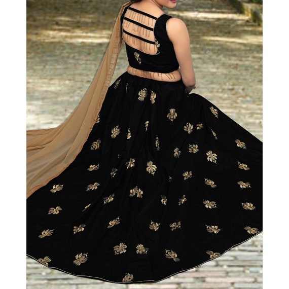 black designer lehenga