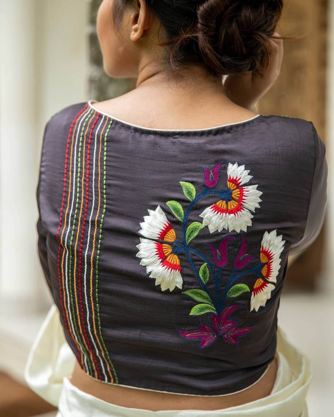 Hand Embroidered and Kantha Work Readymade Saree Blouse Cotton - Etsy