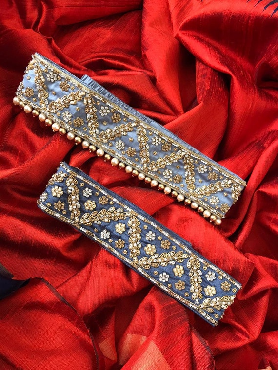 Stunning Premium Grey Designer Belt Saree Belt Waist Belts Saree Belt and  Kamarbandh for Women Zari Belt for Women Belt Hip Belt Handmade -   Finland