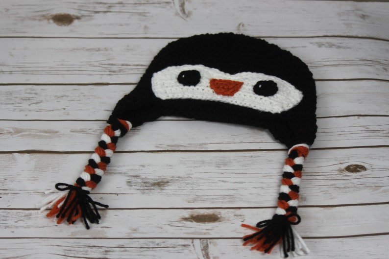 Hand crocheted Penguin children/'s hat