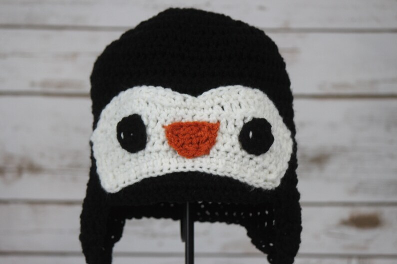 Hand crocheted Penguin children/'s hat