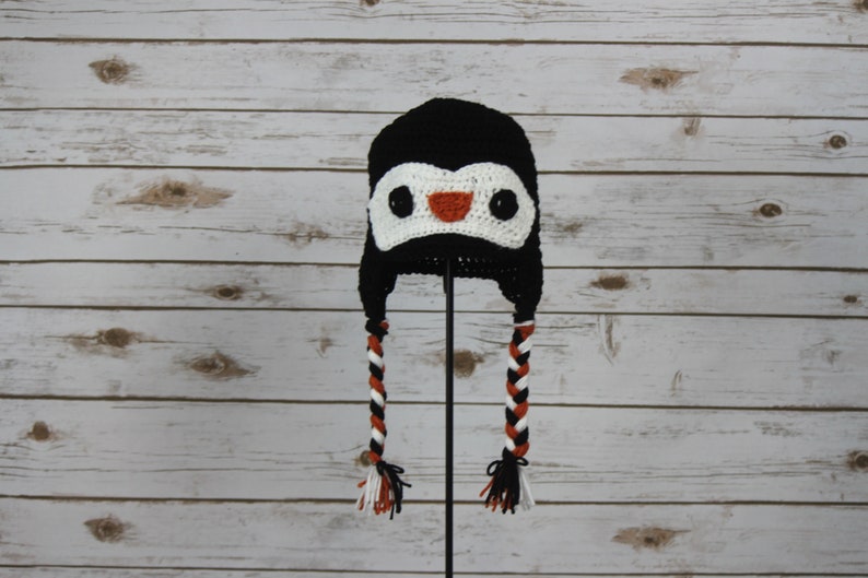 Hand crocheted Penguin children/'s hat