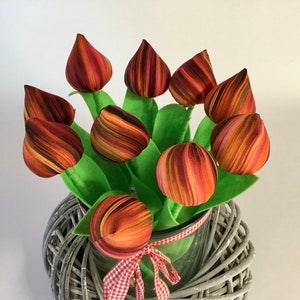 A spring bouquet of 10 fabric tulips handmade image 5