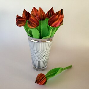 A spring bouquet of 10 fabric tulips handmade image 2