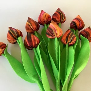 A spring bouquet of 10 fabric tulips handmade image 3