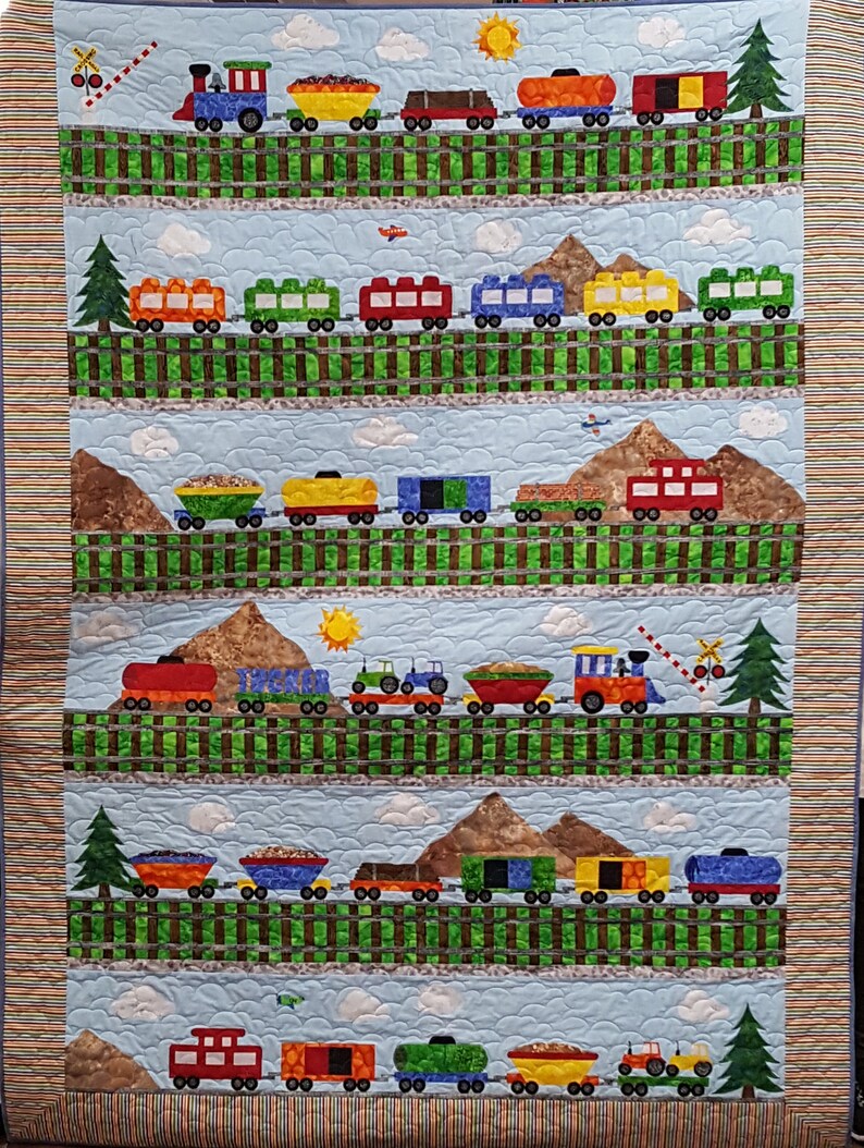 Tucker's Train Quilt Pattern Etsy