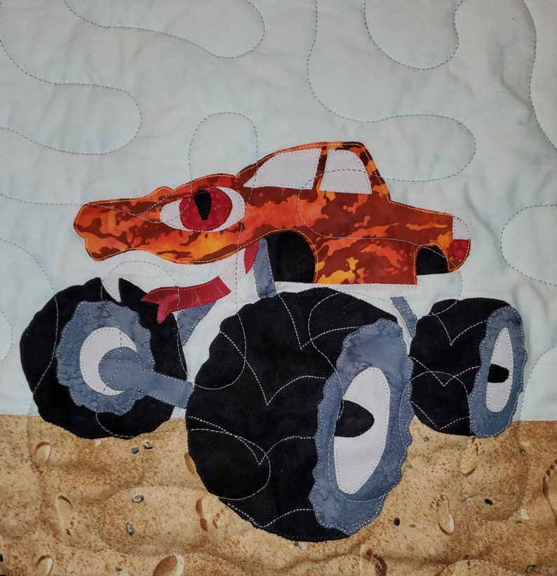 Monster Trucks, Quilt, Pattern Etsy