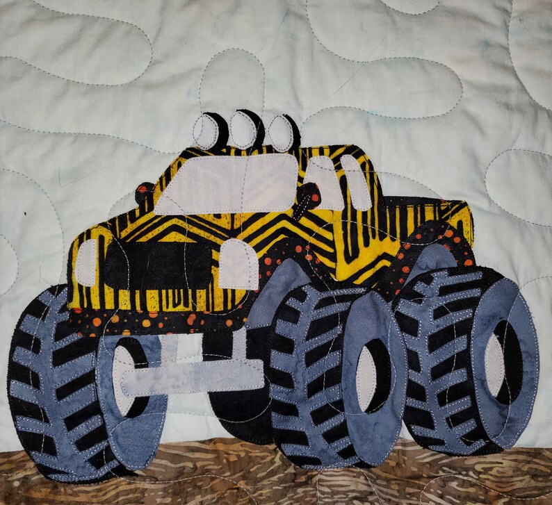 Monster Trucks, Quilt, Pattern Etsy