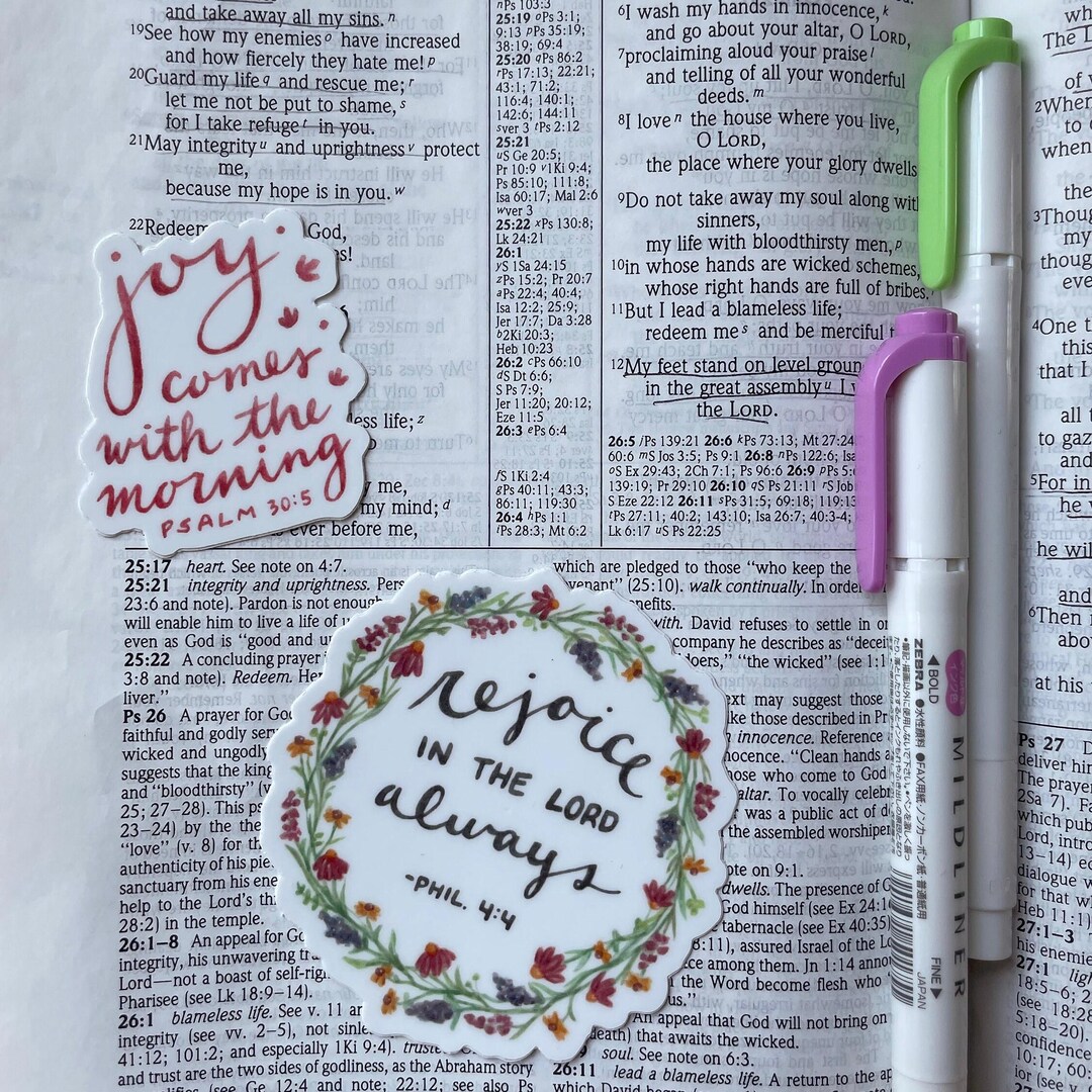 Bible Verse Vinyl Stickers - Watercolor Designs, Pretty and Durable! - Etsy