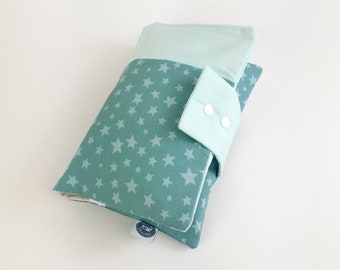 large diaper bag name - mint stars - ready to ship