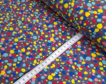 9.00 euros / meter - cotton jersey meter goods confetti, colorful dots 150 x 50 cm