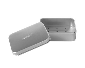 pandoo Seifendose aus Aluminium mit Abtropfgitter