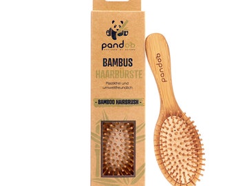 Bamboo hairbrush with natural bristles