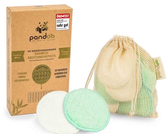 10 reusable make-up pads washable from bamboo and cotton