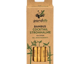 pandoo plastic-free straws made of bamboo | Regular and cocktail size