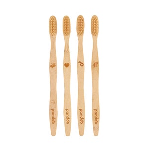 4er saving set bamboo hand toothbrush image 3