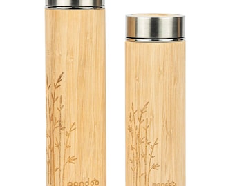 pandoo bamboo thermal mug including tea strainer | 360ml and 480ml