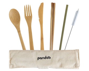 Pandoo Bamboo Picnic and Travel Cutlery Set