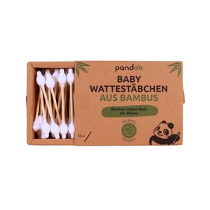 Pack of 4 bamboo cotton swabs for babies image 1