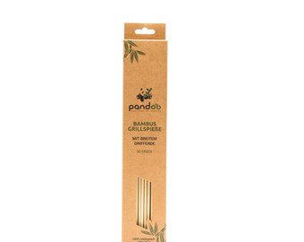 pandoo 30 Grillsticks mit breitem Griff aus Bambus