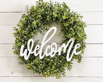 Boxwood Welcome Wreath / Artificial Wreath / Welcome Wreath