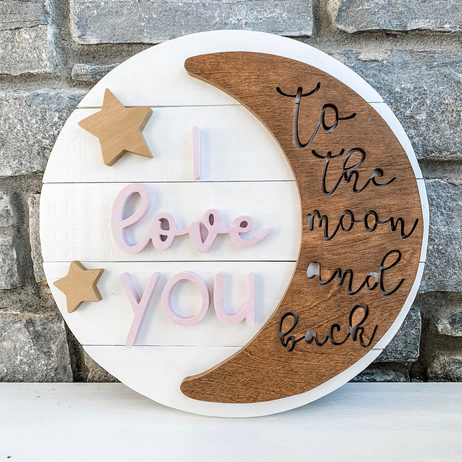 I Love You to the Moon and Back Sign / Nursery Sign Etsy