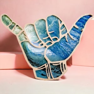 Shaka Hand Sign / Hang Loose Hand / Surf Art Decor / Coastal Wall Art image 6