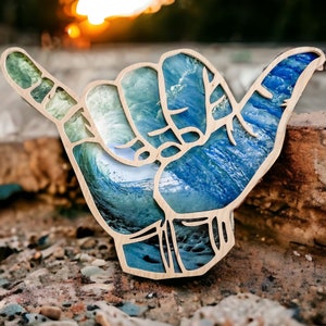 Shaka Hand Sign / Hang Loose Hand / Surf Art Decor / Coastal Wall Art image 4
