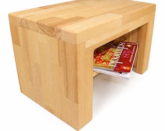 Träbänk, bänk med förvaring, pall, barnpall, fotpall, bokträ med skohylla, stativ, sittpall, fotpall