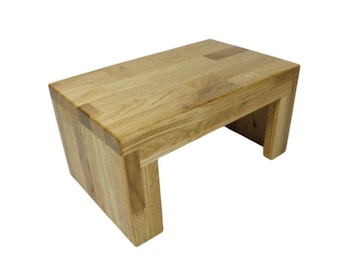 Fußbank Tritt Ständer Holzbank aus Massivholz Eiche 40cm breit