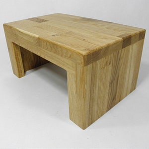 Footstool kick stand made of solid oak wood image 3