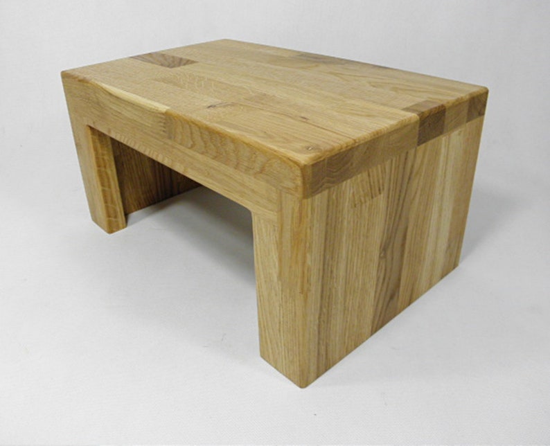 Footstool kick stand made of solid oak wood image 3