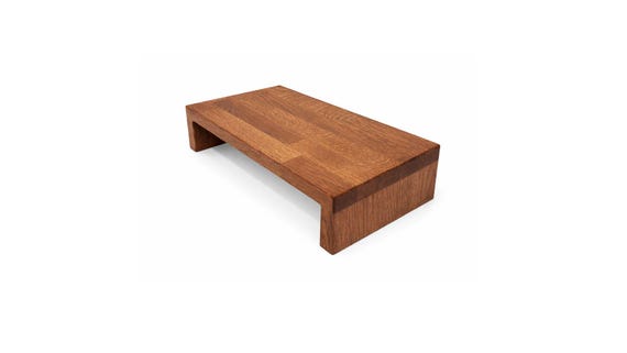 Fußbank Fußtritt Hocker Eiche Holz Handarbeit Schemel Ritsche Sofatablett Holzständer Holzunterlage Laptop