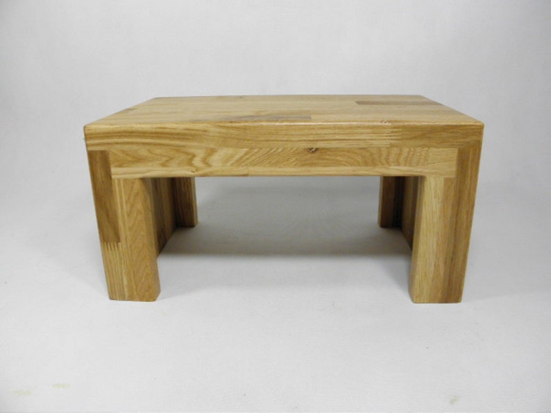 Footstool kick stand made of solid oak wood image 7