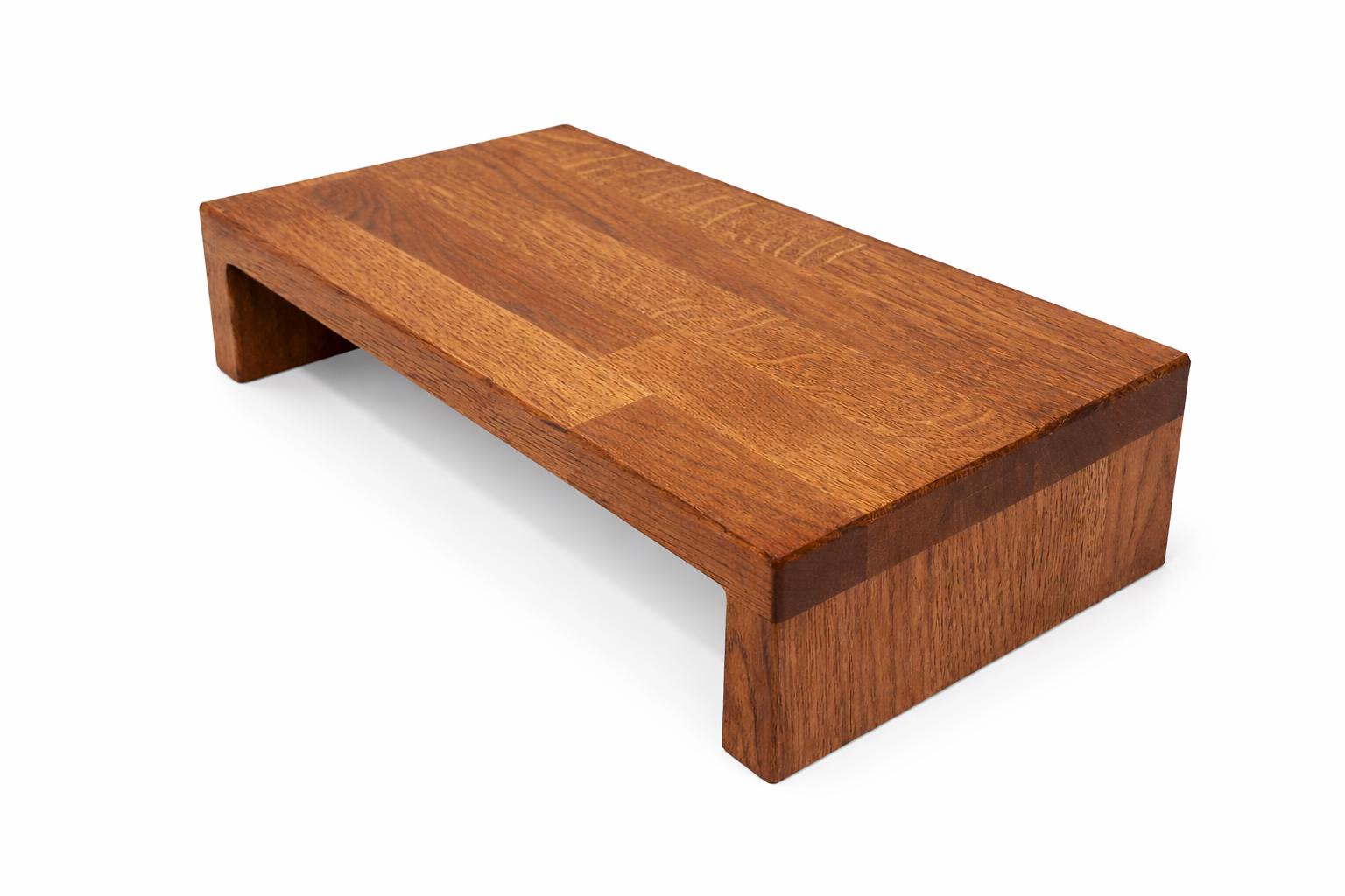 Fußbank Fußtritt Hocker Eiche Holz Handarbeit Schemel Ritsche Sofatablett Holzständer Holzunterlage Laptop