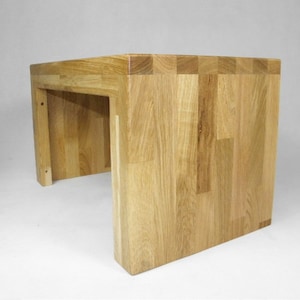 Stool footstool made of solid oak wood stand table