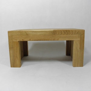 Footstool kick stand made of solid oak wood image 2