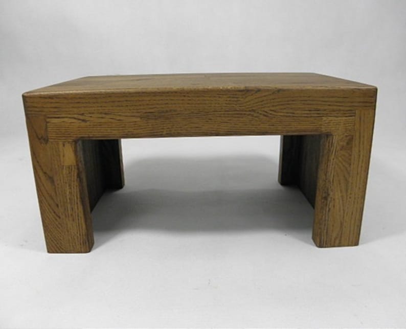 Wooden bench, footstool, solid wood, rustic oak, stand, yoga bench, meditation bench, stool image 2